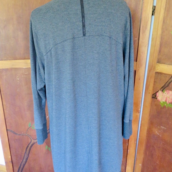 LL Bean Women's SoftFlex Long Open Cardigan Knit Tunic Jacket 1X Dark Gray - Picture 8 of 10